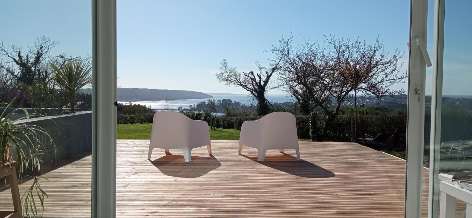 Chambre Avec Terrasse Privative Et Vue Mer Hotel Hanvec Exterior photo